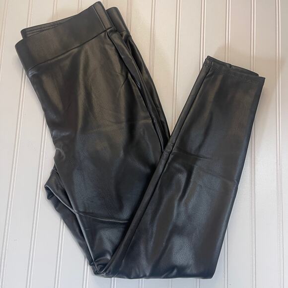 Ann Taylor LOFT Pants - Ann Taylor LOFT Faux Leather Pull On Leggings Elastic Waist Chic Womens Medium